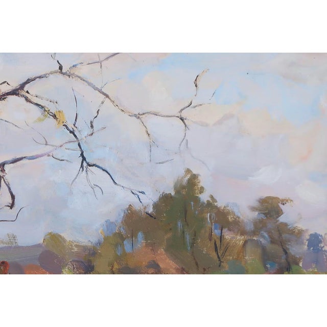 Realism 1990s Autumn Oil Painting, Rural Landscape, Ukrainian Art 34-49 For Sale - Image 3 of 6