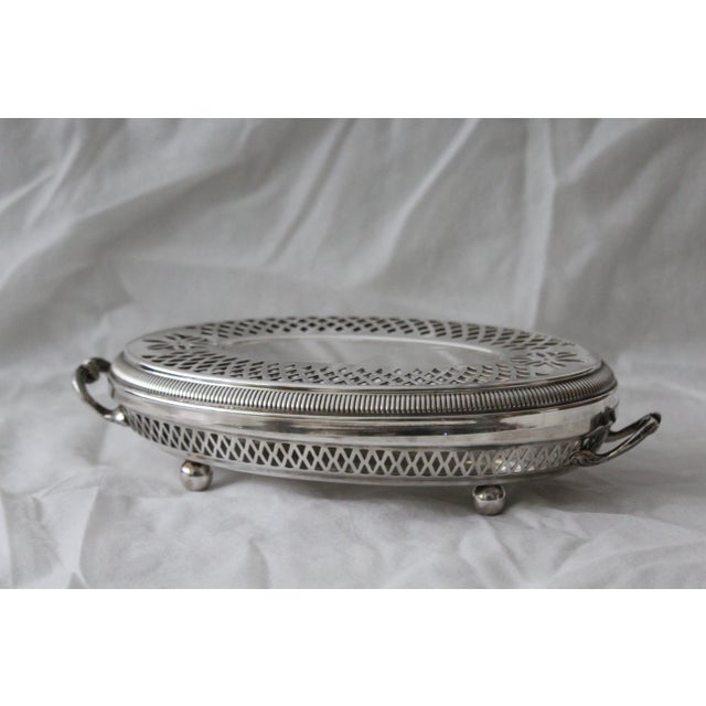 Oval Silver Chafing Dish with Handles For Sale - Image 7 of 18