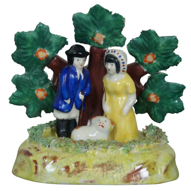 Antique Mid 19th Century Dudson English Staffordshire Pearlware Bocage Shepherd Figure For Sale - Image 13 of 13