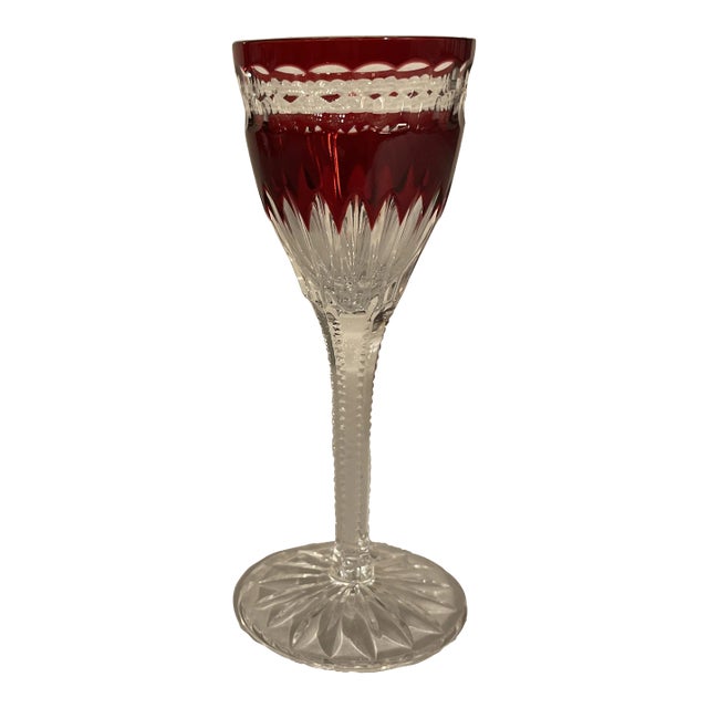Vintage Faberge Ruby Stemmed Cordial Glass For Sale