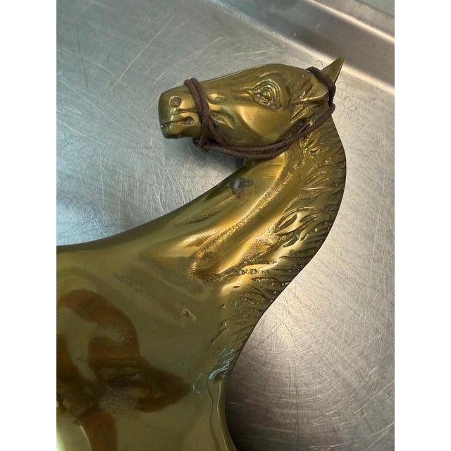 Large Vintage Brass Horse For Sale - Image 9 of 11