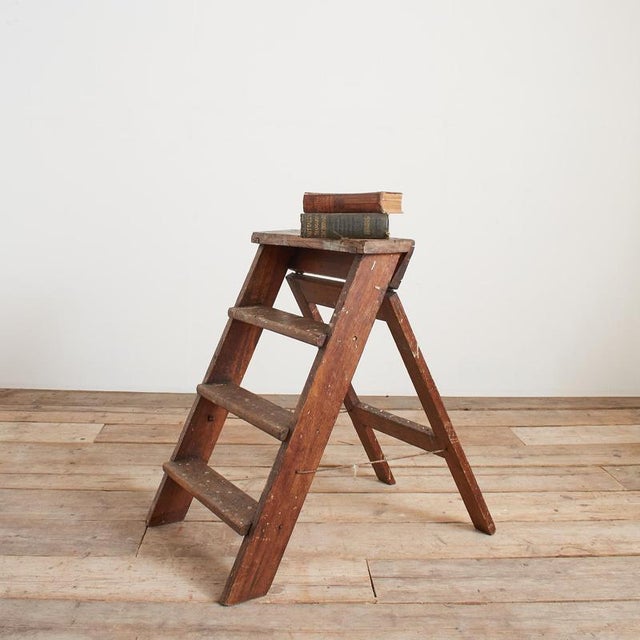 Vintage Wooden Artist Wide Step Ladders For Sale - Image 9 of 9