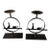 Pair of Pottery Barn Heavy Iron Bird & Branch Pillar Candle Holders For Sale