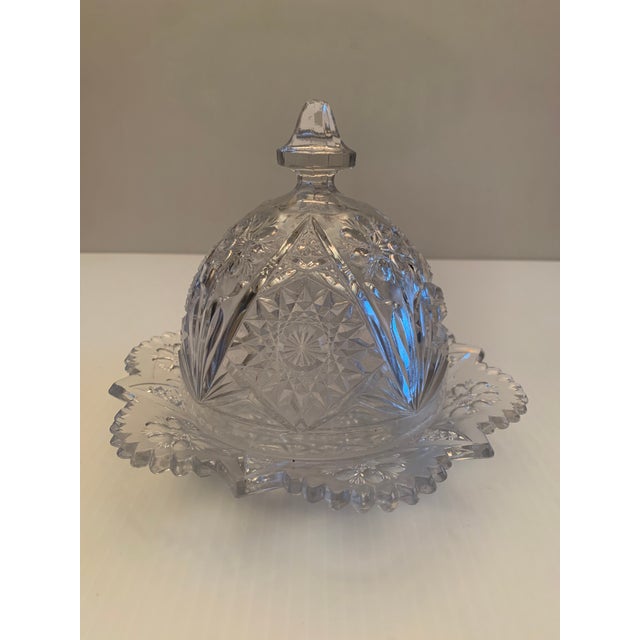 Vintage Cut Glass Domed Butter Dish Chairish