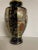 Ink Blue Antique Japanese Meiji Satsuma Hand-Painted Figural Cabinet Vase, Black & Gold, 10” For Sale - Image 8 of 11