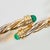 Cartier 1990s Cartier 18k Tri Color Gold Cabochon Green Agate Torque Bangle Bracelet For Sale - Image 4 of 9