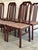 Dark Wood High-Back Upholstered Dining Chairs Set of 6 Mid-Century Modern For Sale - Image 9 of 12