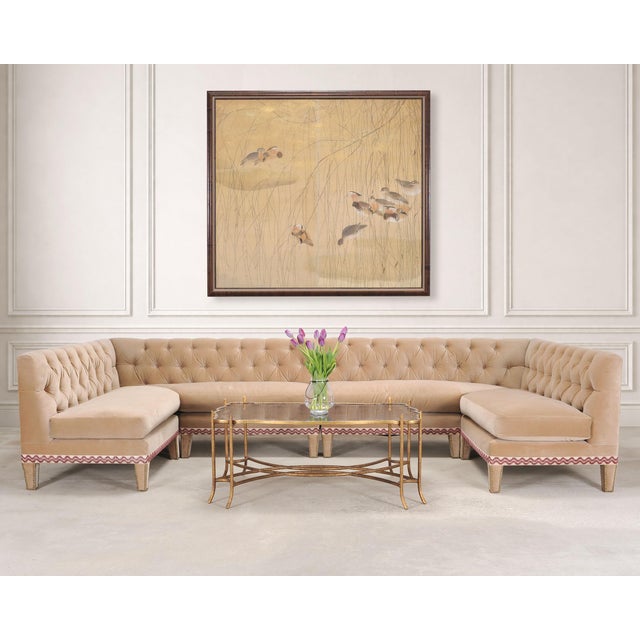 A large and magnificent Japanese Nihonga school framed painting presenting a classical kacho-ga composition depicting a...