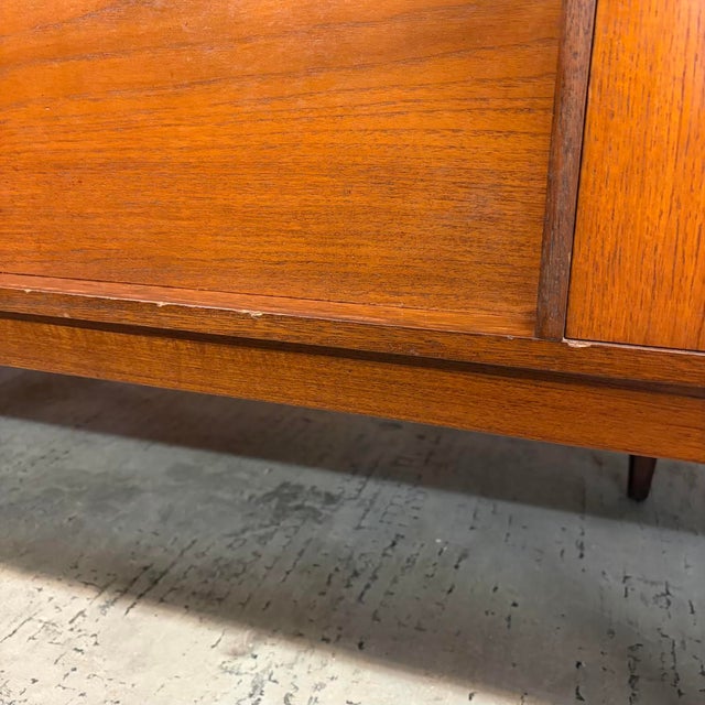 1966 Mid-Century Two-Toned Teak Sideboard With Sliding Doors For Sale - Image 13 of 14