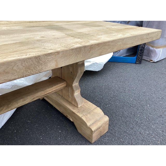 10Ft. Antique French Weathered Oak Farm Table For Sale - Image 11 of 18