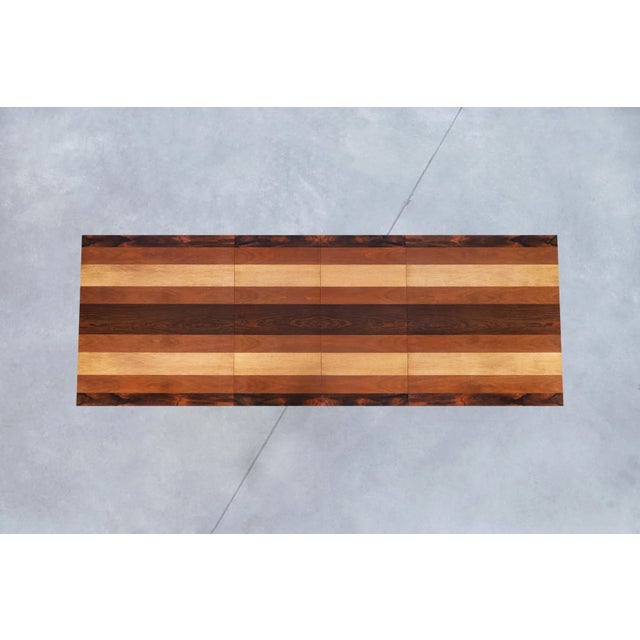 1960s Vintage Multi-Wood Expanding Dining Table by Milo Baughman for Directional For Sale - Image 11 of 11