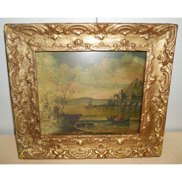 River Landscape, 1800s, Oil Painting on Copper, Framed For Sale - Image 15 of 15