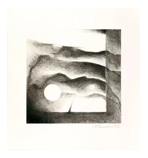 1983 Abstract Landscape Lithograph by Stanislaw Panzakiewicz