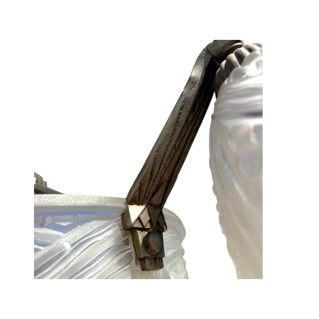 Early 20th Century French Art Deco Pendant Chandelier Signed by Hanots For Sale - Image 9 of 10