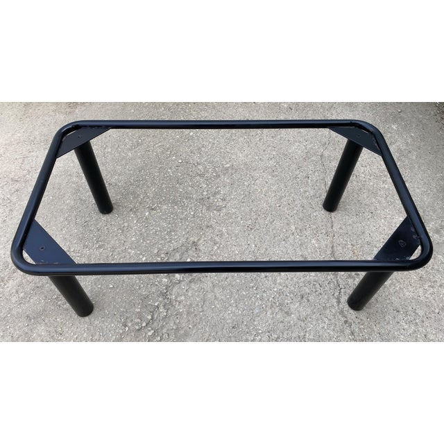 Vintage Black Tubular Coffee Table with Smoked Glass Top by Yves Boutboul, 1980 For Sale - Image 17 of 18