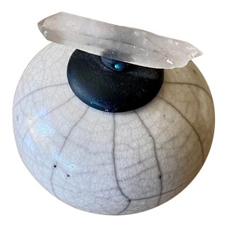 Signed Raku Pottery Wish Jar For Sale