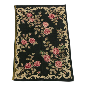 Antique Needlework Floral Rug