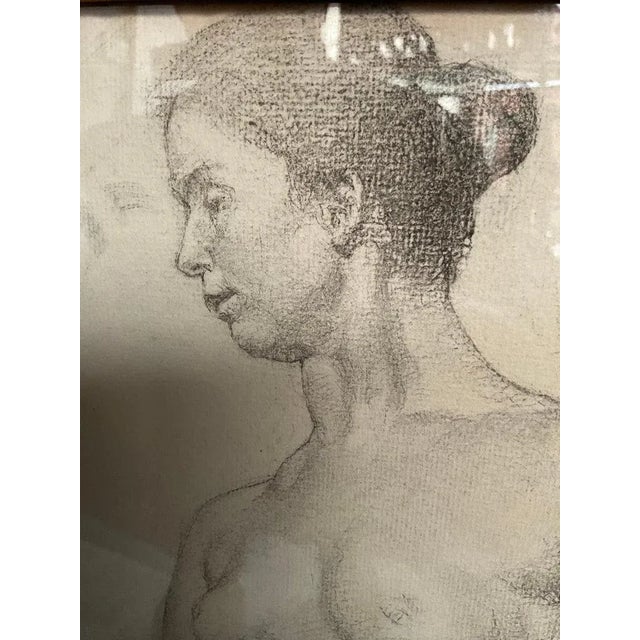 Paper 1890s Pencil Drawing of Nude Woman For Sale - Image 7 of 12