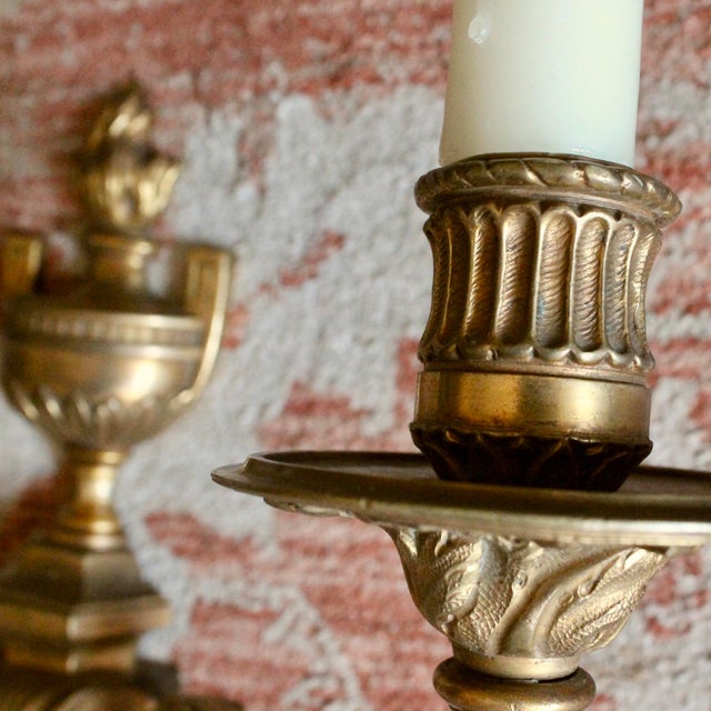 Pair of Louis XVI Style Gilt Bronze Sconces For Sale - Image 13 of 15