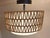 Metal Vintage Ceiling Lamp with White Fabric Shade and Plastic Diffuser and Light Brown Sisal Overshade For Sale - Image 7 of 7