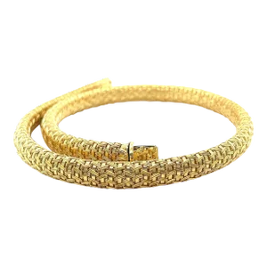 18k Gold Specialty Cylinder Tube Chain Choker Necklace