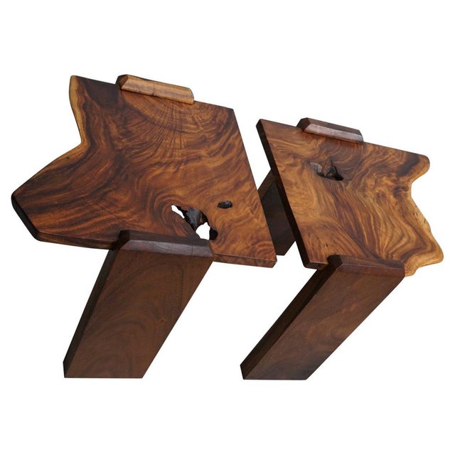 Vintage Natural Coffee Tables in Walnut, Ca 1970/1980 For Sale - Image 17 of 17