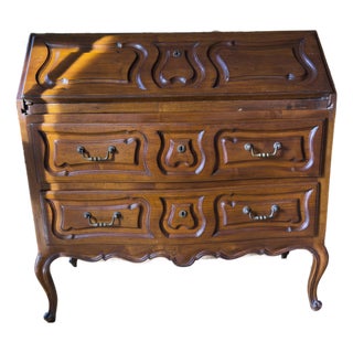 Mid 20th Century French Provincial Louis XV Style Drop-Front Secretary Desk For Sale