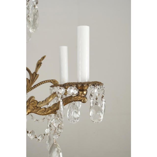 Early 20th Century Spanish Rococo Revival Gilt Crystal Chandelier For Sale - Image 5 of 12