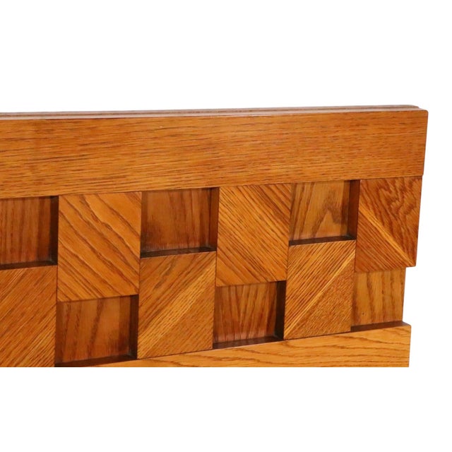 Lane Staccato Brutalist Full Size Headboard c.1970's For Sale - Image 9 of 14