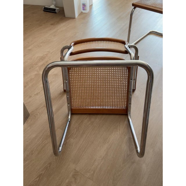Italian 1970s Italian Cesca B64-Style Cane & Chrome Armchairs, Set of 4 For Sale - Image 3 of 10