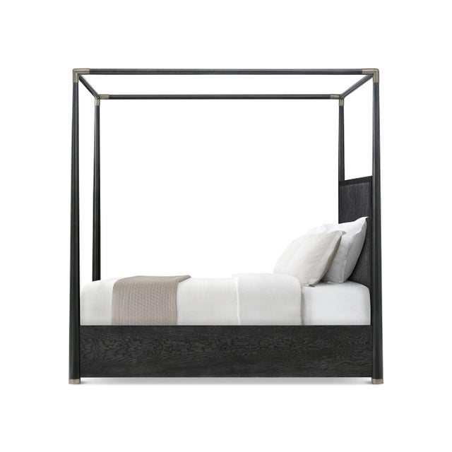 Mid-Century Modern Black Mid Century Canopy Bed - Cal King For Sale - Image 3 of 5