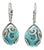 Persian Turquoise Diamond Pendant Earrings 14k WG 26.85 TCW Certified For Sale