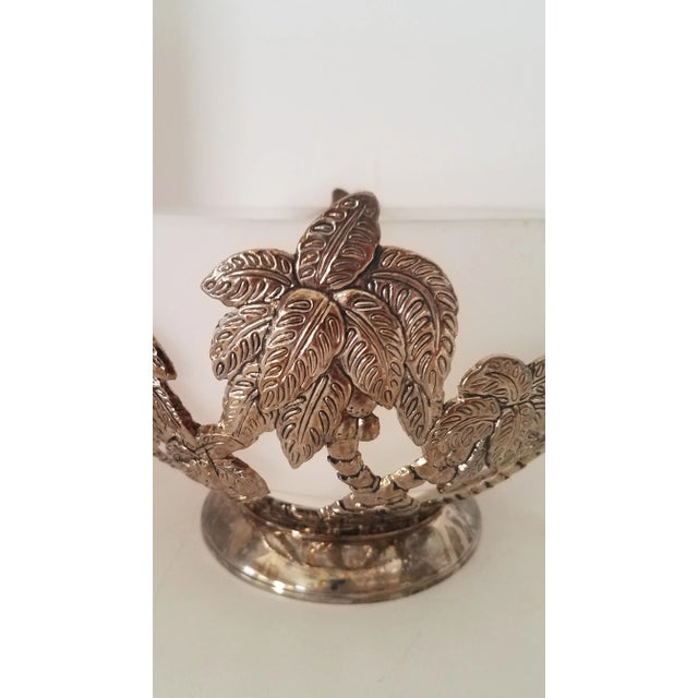 Vintage Godinger Silver Plate Coconut Tree Design W/ Frosted Glass Bowl Insert. This Godinger Piece of Art is Stunning!...