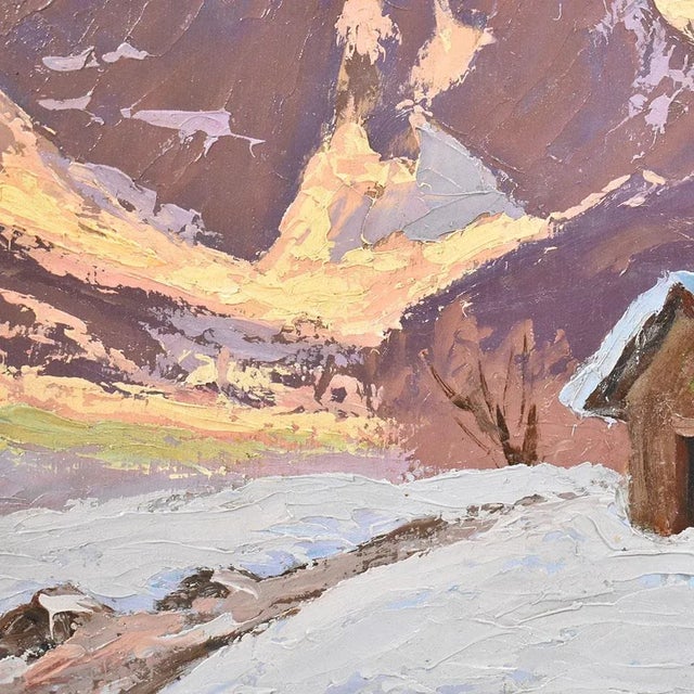 Lucien Quenard, Mountain Landscape, 1930, Oil on Panel, Framed For Sale - Image 7 of 10