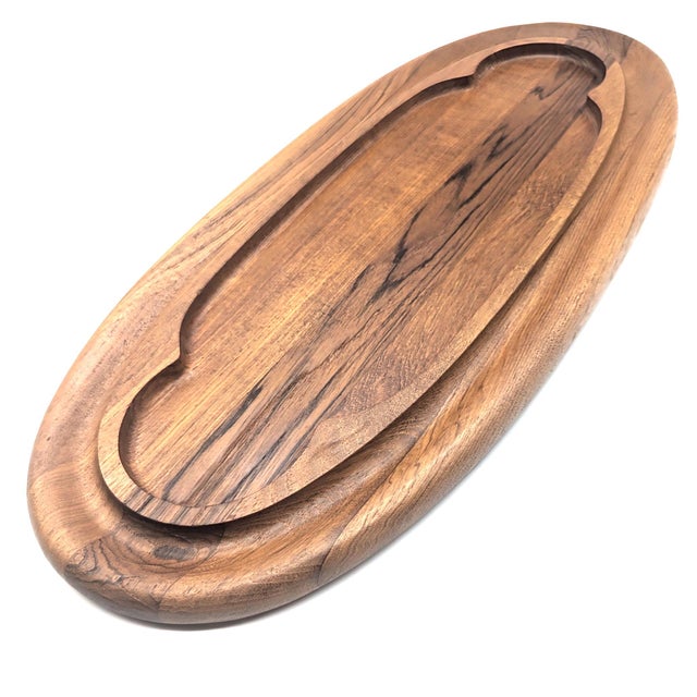 1980s Dansk Teak Wood Cheese Charcuterie and Snack Board Designed by Jens Quistgaard For Sale In Miami - Image 6 of 11