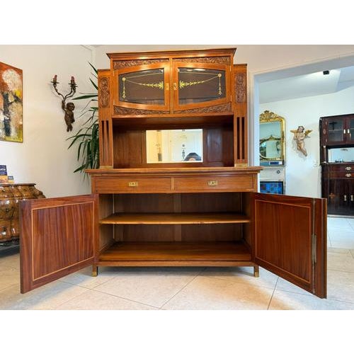 Art Nouveau Hutch Buffet with Display, 1920s For Sale - Image 12 of 14