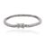Art Deco 1980s Vintage Style Pavé Set White Zircon Tennis Bracelet in Sterling Silver 7 Inch For Sale - Image 3 of 14