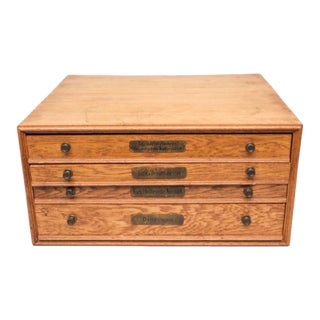 Antique German Oak Silver Flatware Chest For Sale