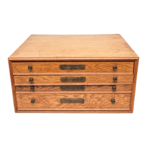 Antique German Oak Silver Flatware Chest