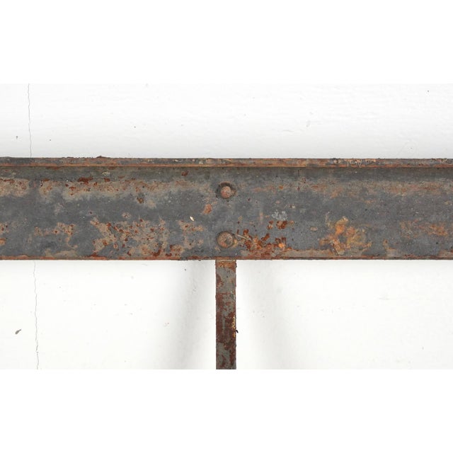 Antique Wrought Iron Industrial Peg Wall Rail Rack For Sale - Image 6 of 6