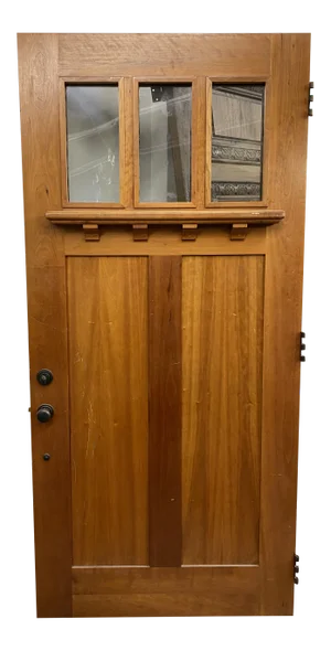 Arts and Crafts Craftsman Front Door With Dentil Detailing