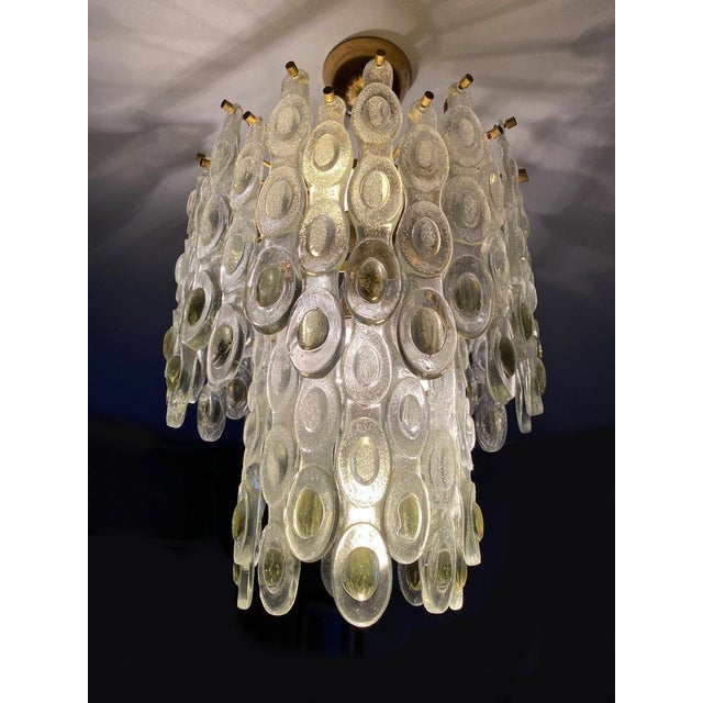 Gold Italian Murano Glass Chandelier, 1970s For Sale - Image 8 of 13