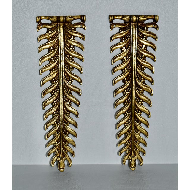 Antique : Late 19th Century Pair of Decorative Ormolu for Furniture. Made of Brass. Ornate Leaf Design. The Measurements:...