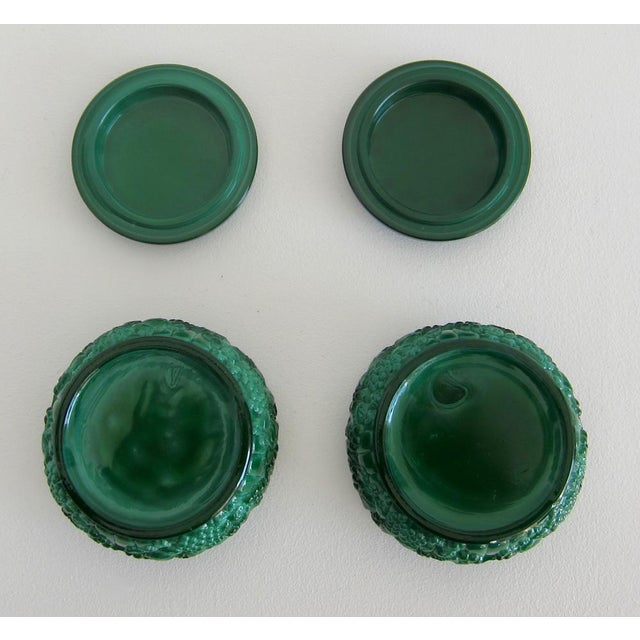 Art Deco Deep Green Glass Boxes, 1930s, Set of 2 For Sale - Image 6 of 7
