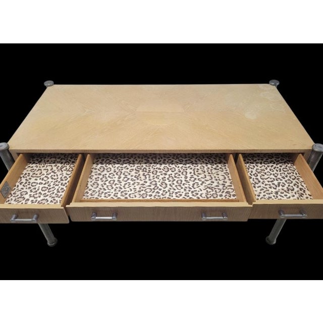 Jay Spectre Vintage Jay Spectre for Century Mid Century Modern 3 Drawer Blond Desk For Sale - Image 4 of 16