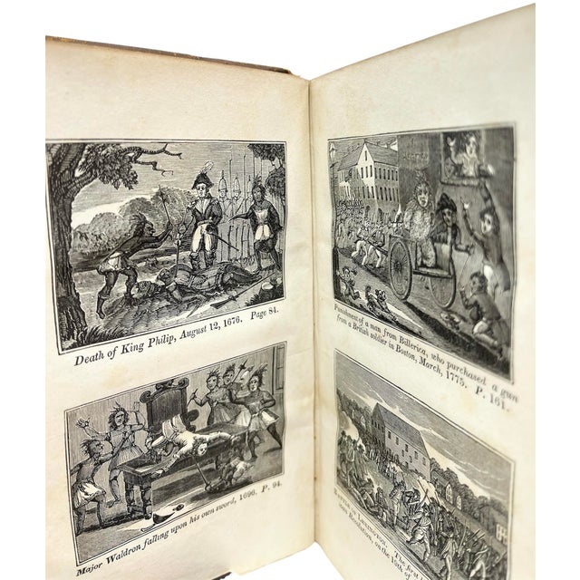 Early 19th Century 1830s Antique Leather Book Universal History of the United States of America in Three Parts by C. B. Taylor For Sale - Image 5 of 8