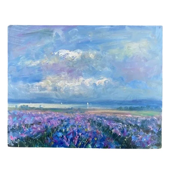 A Pair of Gilded Framed French Landscape Paintings For Sale - Image 12 of 12