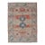 Tribal Medallion Design Vintage Turkish Oushak in Cream, Blue, and Terracotta 4'5 X 6'7 For Sale