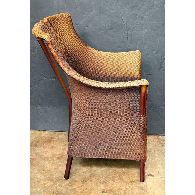 Wood English Wicker Garden or Lounge Chair by Lloyd Loom For Sale - Image 7 of 14