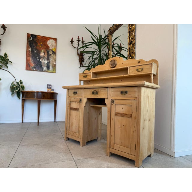Rustic Art Nouveau Desk in Natural Wood, 1890s For Sale - Image 12 of 12